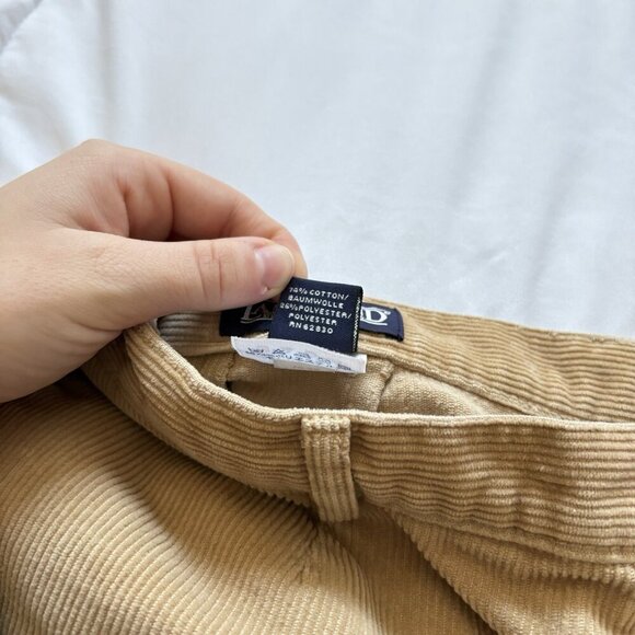 Lands End Womens Size 10P Corduroy Pants Tan Beige High Waist Pockets Belt Loops - Picture 4 of 10